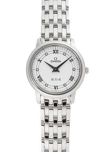 Omega De Ville Prestige White Silvery Diamond Dial Ladies Watch 424.10.27.60.52.002 - MS TR JAPAN 